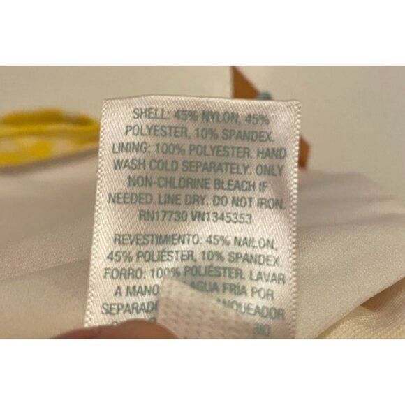 New With Tags Kona Sol Yellow White Gingham Bikini Top L 12-14 Adjustable Straps - Picture 8 of 11